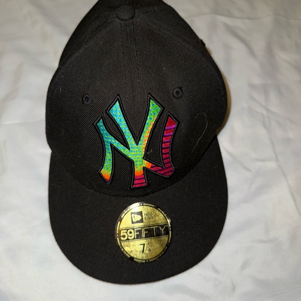 New Era Black Cap with Colorful Logo